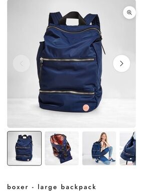Shorty-love Navy Blue Large Backpack with Front Zip Pockets